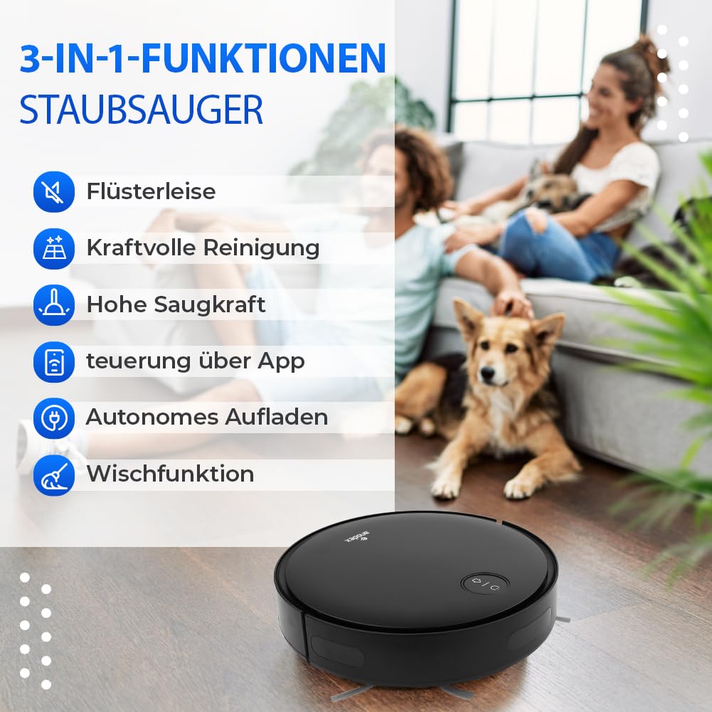 Anodex Robot vacuum cleaner - with mop function - with charging